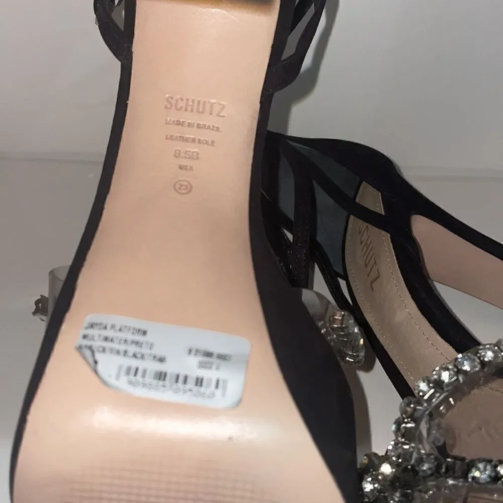 Schutz Jayda Platform Rhinestone Heels Size 8.5